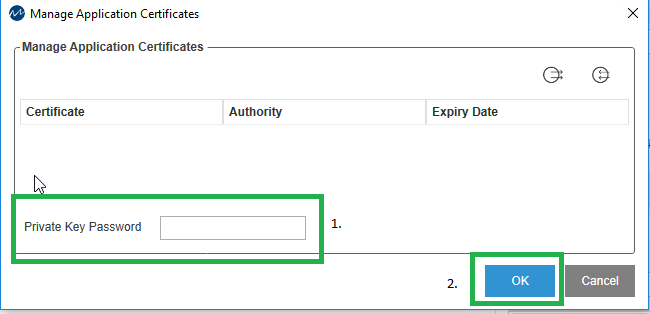 How do I set the Classic Client to UA Server Certificate Private Key ...